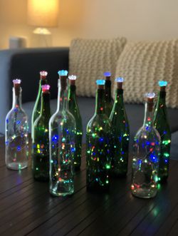 Party Decor Sets of Light Up Glass Bottles