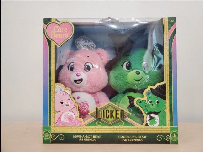 Care Bears x Wicked 2-Pack Glinda Elphaba Bear Limited Edition BRAND NEW