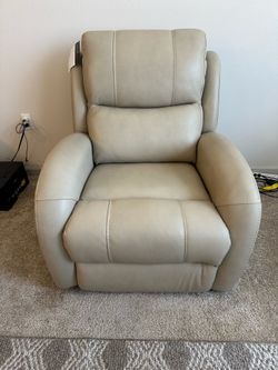 Leather Power Recliner with USB Ports
