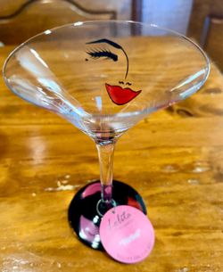 Lolita Hand-Painted Martini Glass