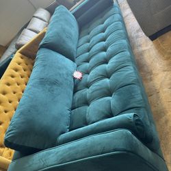 Daphne Teal Velvet Sofa