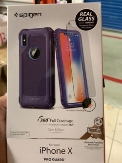 Iphone x pro guard case with tempered glass screen protector