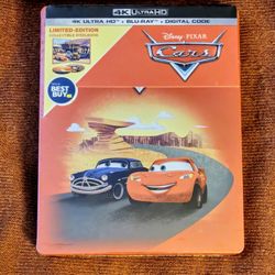 NEW Disney Pixar CARS LIMITED EDITION STEELBOOK 4K Ultra HD Blu-ray Digital Best Buy