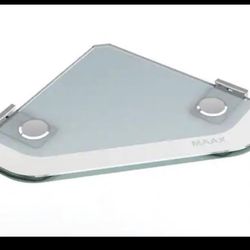 Estante cromado de vidrio esmerilado para montaje en pared de 9-3/8 pulg. x 3/8 pulg. x 9-3/8 pulg.