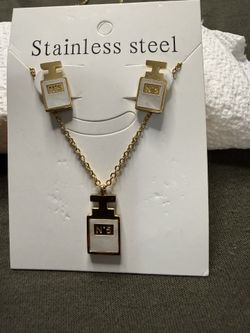 Stainless Steel Necklace/Earrings Set