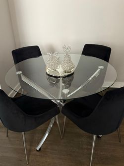 Modern Glass Dining Set – 5 Piece
