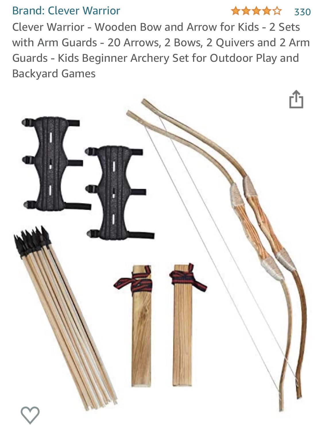 Kids Bow And Arrow Game Set Of 2