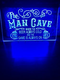 MAN CAVE LED NEON BLUE LIGHT SIGN 8x12