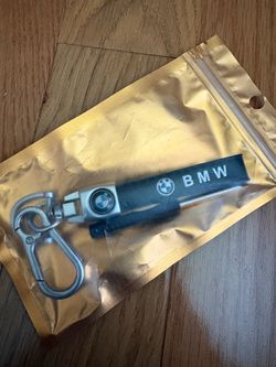 BMW Leather Strap Keychain with Carabiner