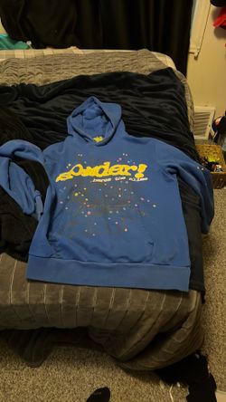 Sp5der Hoodie Blue Size Small