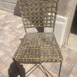 Bar Chair - Metal & Wicker.