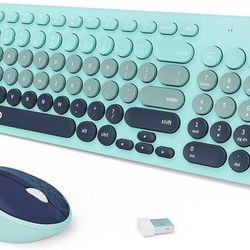 Brand New Wireless Mouse and Keyboard Combo Indigo Blue Cute Plug and Play
