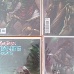 Red Sonja Atlantis Rises Comic Set # 1-4. Rare. Parrillo Cover.  🔥🔥🔥📈📈📈🚀🚀🚀