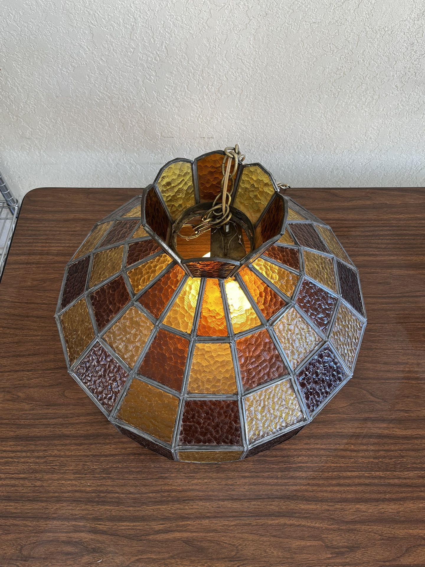 Vintage 70’s Hanging Glass Lamp
