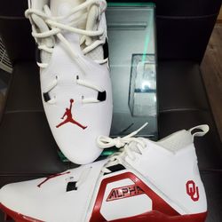 Nike Jordan Alpha Menace Oklahoma Sooners PE Team-Issue Football Cleats Sz 11.5