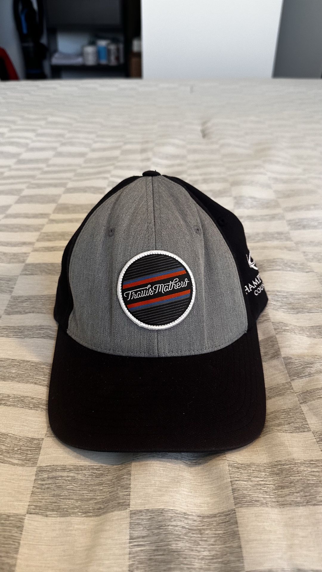 Stylish TravisMathew Hat β Grey & Blue β L/XL Fitted Golf Cap