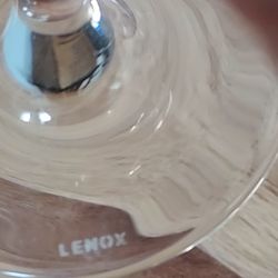 3 Lenox Crystal Champagne Flutes 