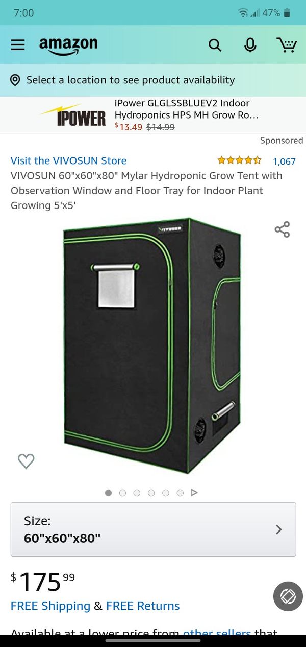 Vivosun 5x5 grow tent brand new 1500 w King LED light brand new in box