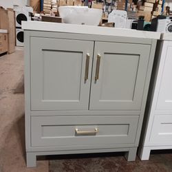 30in Bathroom Vanity With Quartz Top And Sink Included 
