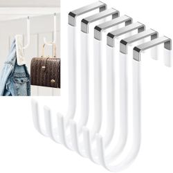 Over Door Hooks for Hanging Clothes, 4 Packs Door Hanger Hook for Towels Soft Rubber