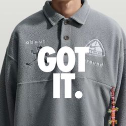 Nike ACG x CPFM L/S Polo Grey size L & XL II1121-08 *NOT TRADING*