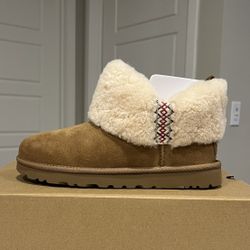 UGG Classic Ultra Mini Boot “Heritage Braid Chestnut” Size 8W