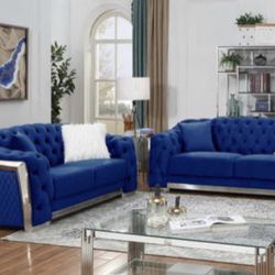 NEW VELVET SOFA AND LOVESEAT ! AVAILABLE IN BLUE, BLACK AND GRAY ! MINAS HOME FURNITURE ! 851 Van Houten Ave Clifton NJ 07013