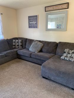 Gray sectional couch