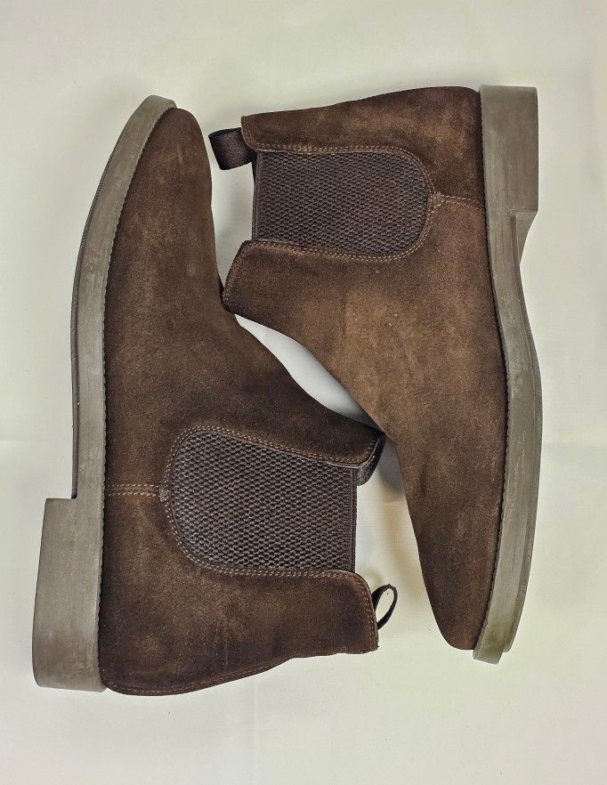 To Boot New York Men's Arion Dark Brown Suede Chelsea boots.