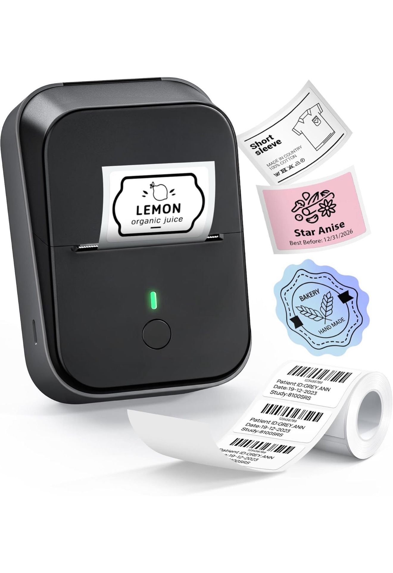 PM260 Label Maker Machine with Tape, 2 Inch Label Maker Bluetooth Label Printer, Inkless Portable Labeler for Home, Kitchen, School, Office Organizati