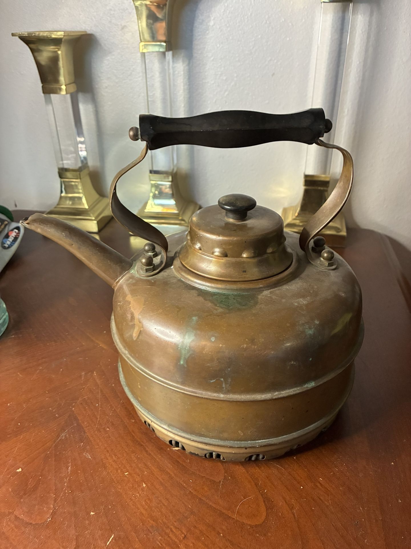 VTG The Simplex Patent Tea Kettle Solid Copper Made In England (contact info removed)90