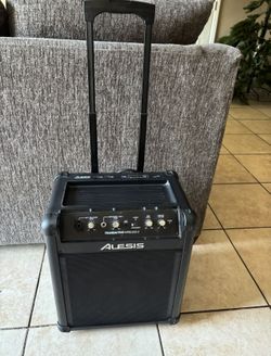 Alesis Speaker In Great Condition, INPUT RANGE 100-240V-, 50/60Hz, 50W FUSE: T1AL 250V 12V 5.0AH LEAD-ACID BATTERY