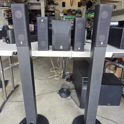 Yamaha Tower Speakers And Satellite Speakers With Center Channel
