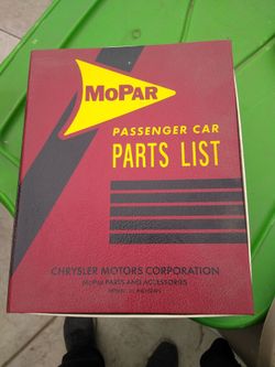 Mopar master part's book glass set.