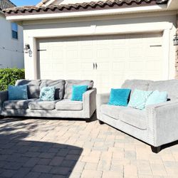 Gray Couch and Loveseat 