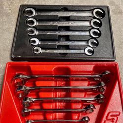 Snap on 5 pc 6-Point Double End Flare Nut Wrench Set metric and standard