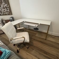 Office Desk, Chair, Keyboard & Mouse Trays