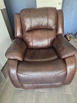 Brown leather couches