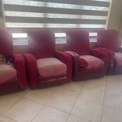 Free Red Chairs. Need Upholstery. Pick Up TODAY! Free 