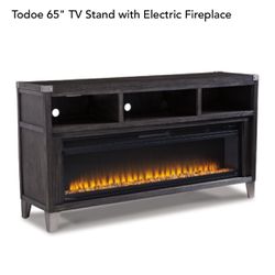 Todos 65” TV Stand With Electric Fireplace 