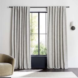 Crate and Barrel Reid Blue Blackout Window Curtain Panel 52"x84" (two panels)