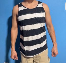 black + white striped tank top with pocket #striped #summer
