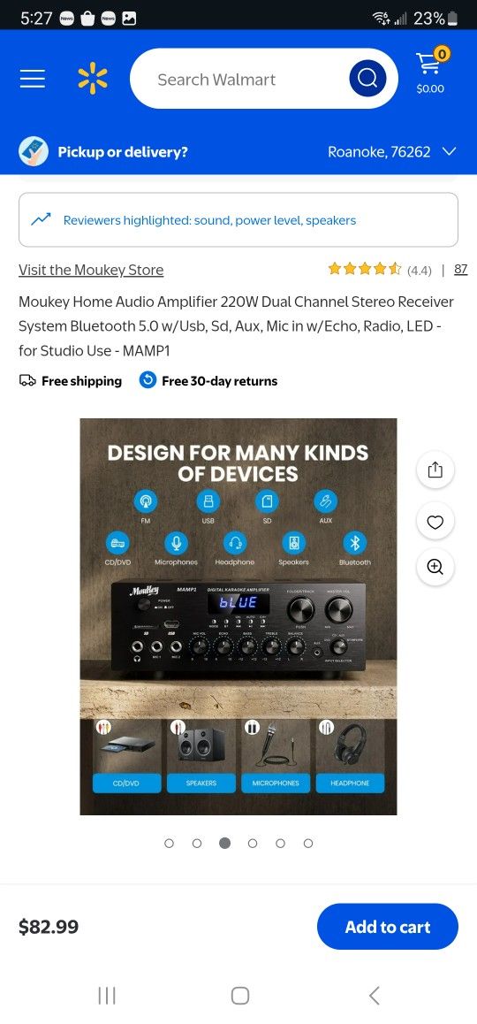 Moukey Stereo Receivers with Bluetooth