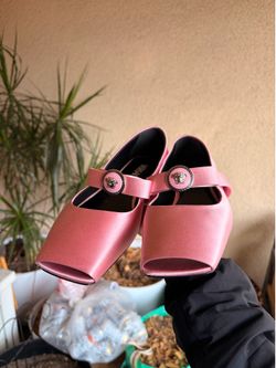 Versace Pink Satin Mary Jane Flats – Size 41 – Made in Italy