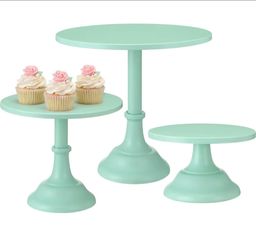3 Pcs Mint Green Cake Stand Set