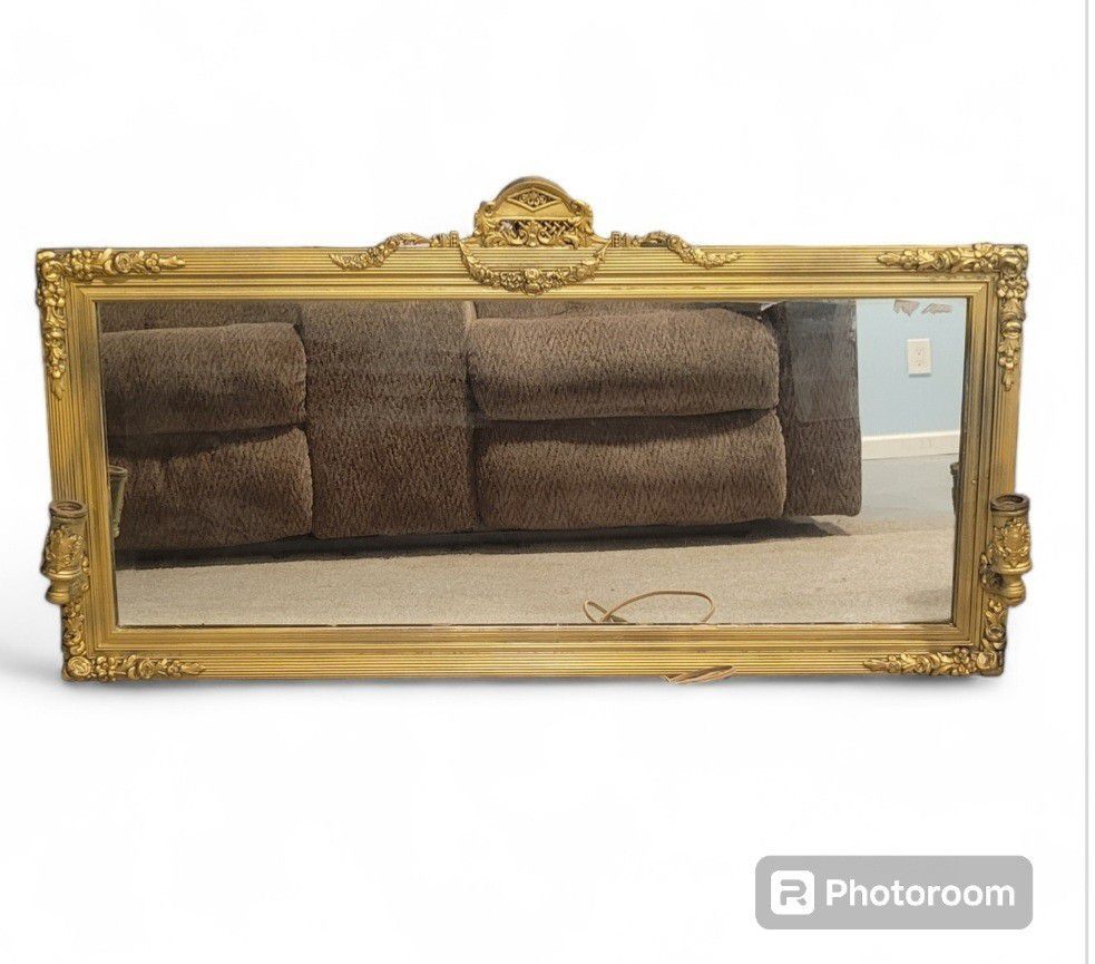 Victorian Style Antique Mirror; Lights Work !!