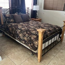 Queen Size Bed Set Dresser Night Stand Lamp