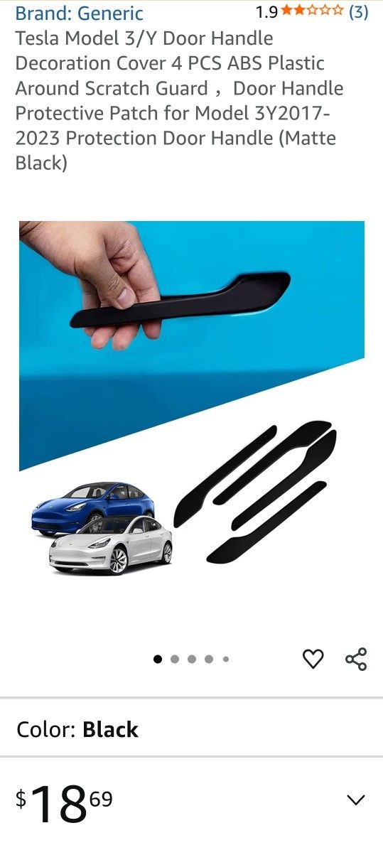 Tesla Model 3/Y Carbon Fiber Door Handle Covers