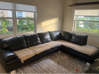 Black leather couch