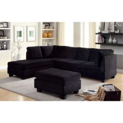 Black Sectional Sofa - Ottoman Sold Separately 